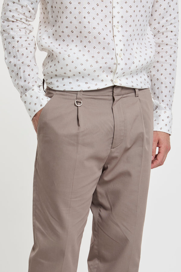 Paolo Pecora Cotton Blend Chino Trousers in Taupe - 4