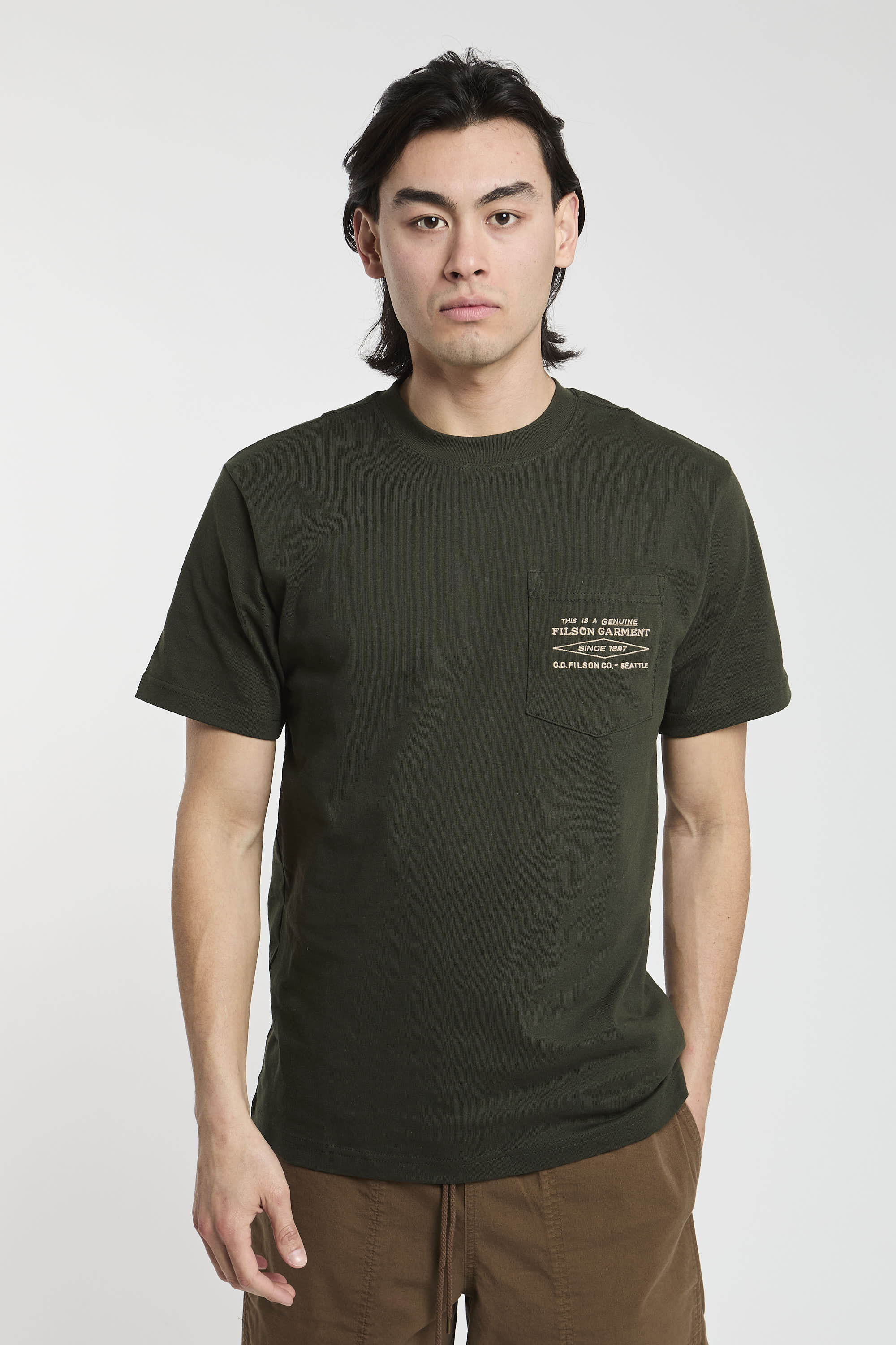 Filson Green Cotton Jersey T-shirt-1