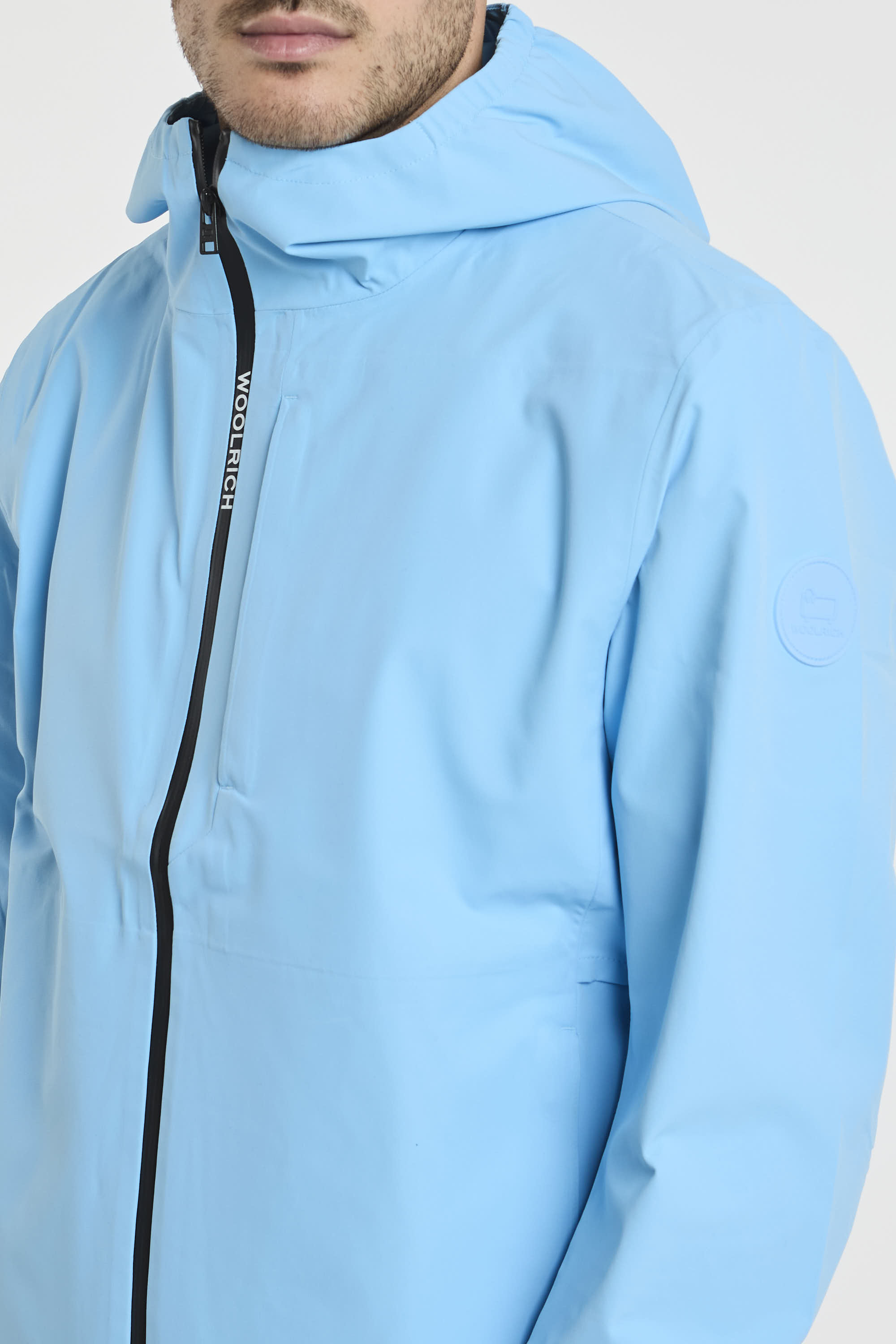 Woolrich Waterproof Polyester Pacific Jacket with Hood in Blue-3