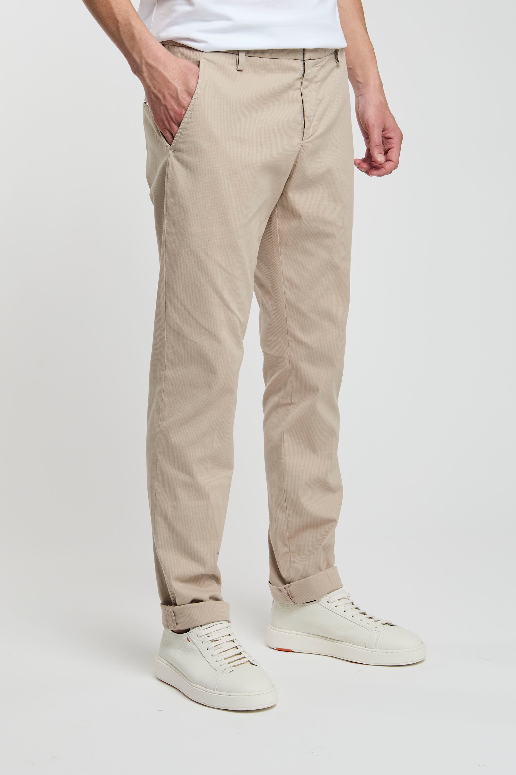 Dondup Gaubert Cotton Beige Trousers-1