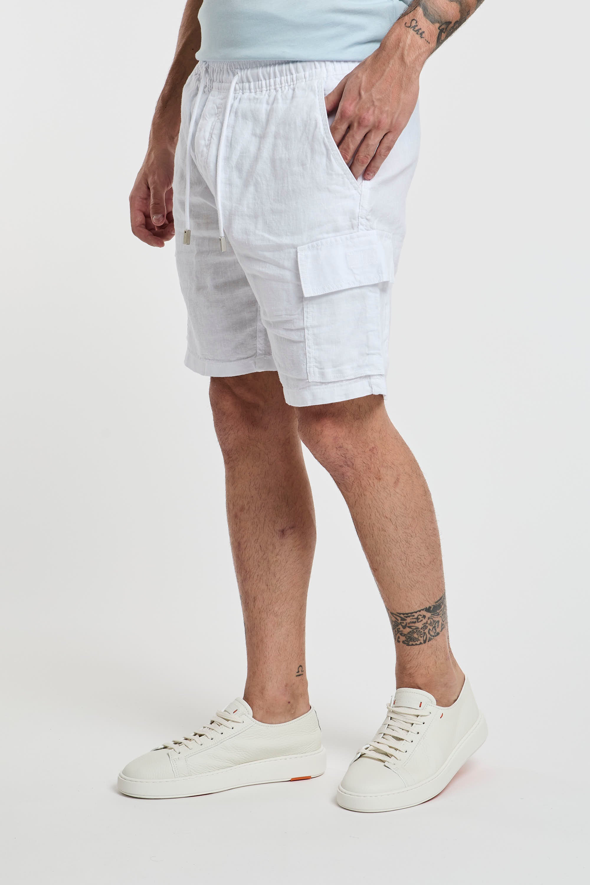 Vilebrequin Linen Bermuda Shorts in White-4