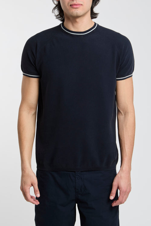 Aspesi T-Shirt in Blauer Baumwoll-Strick