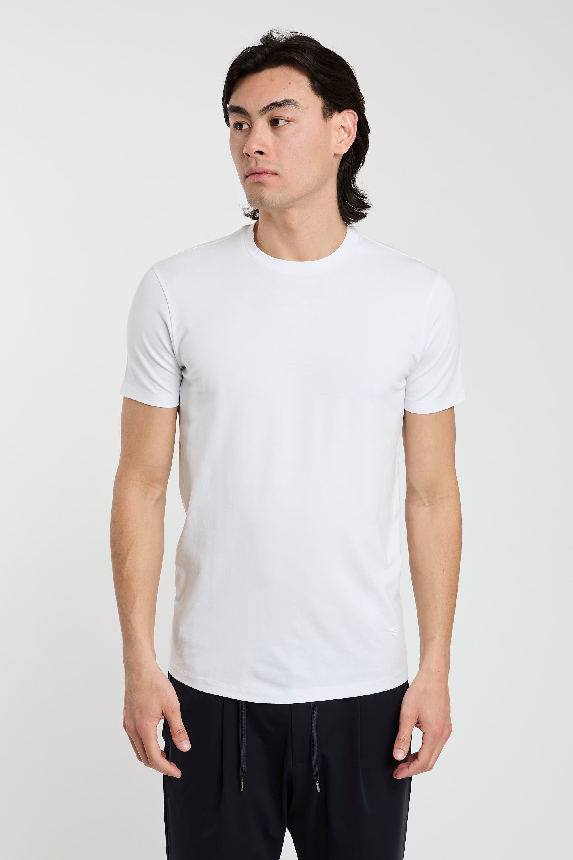 Emporio Armani T-Shirt aus Viskose/Elastan in Weiß-3