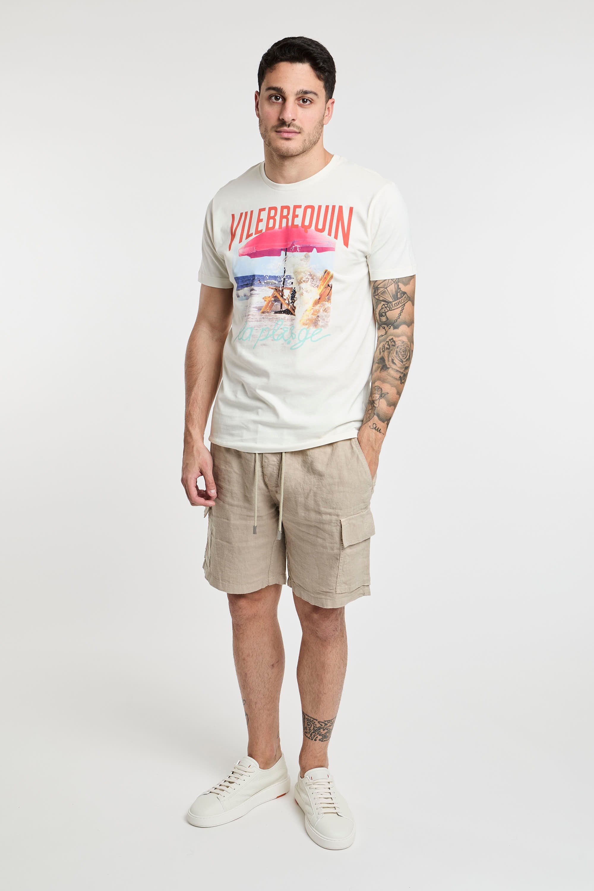 Vilebrequin T-Shirt mit Aufdruck Weißer Baumwolle-7