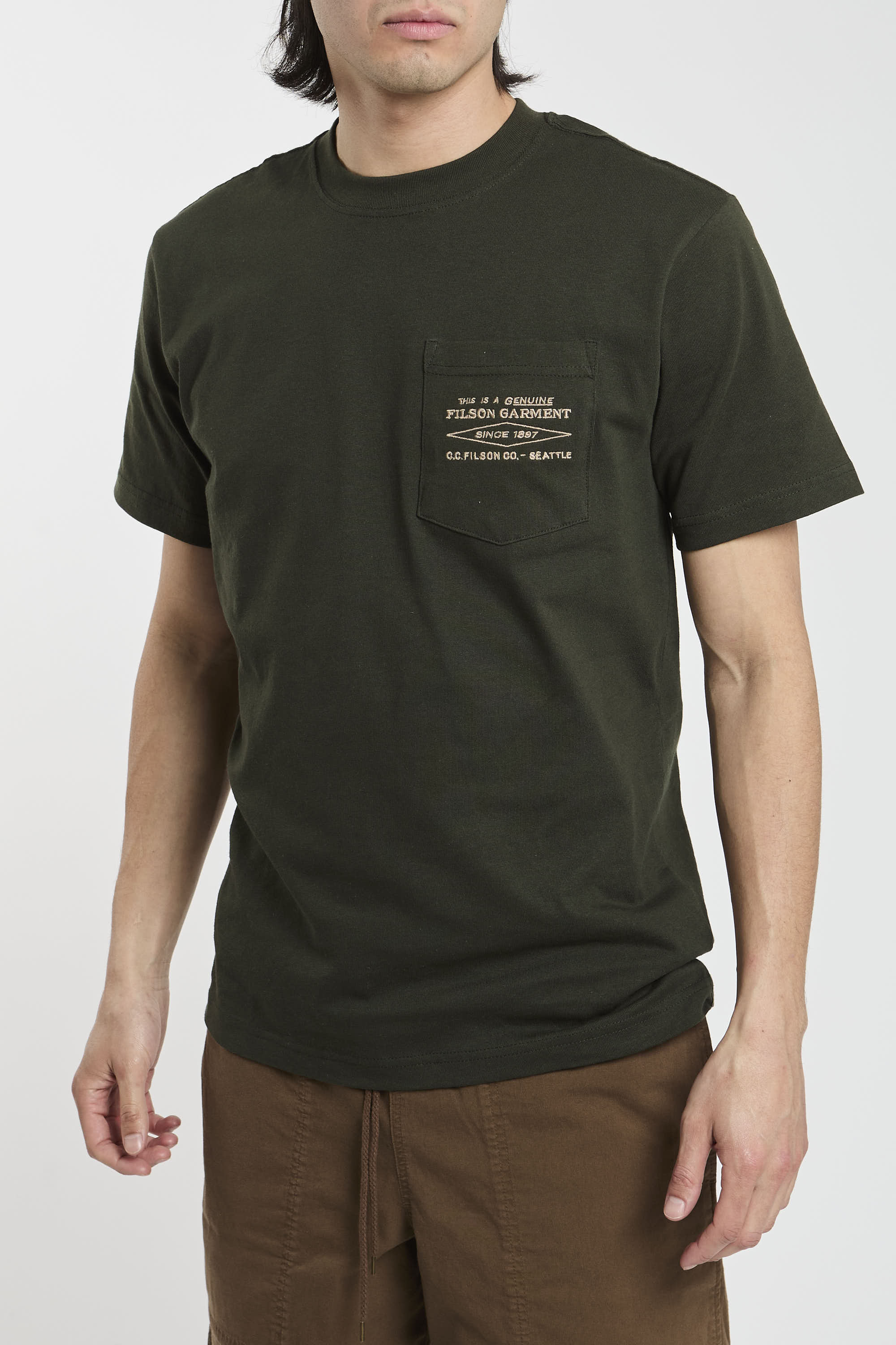 Filson T-Shirt Jersey Grün aus Baumwolle-4