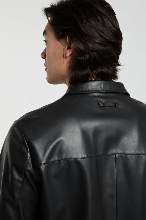 Emporio Armani Black Leather Jacket-2