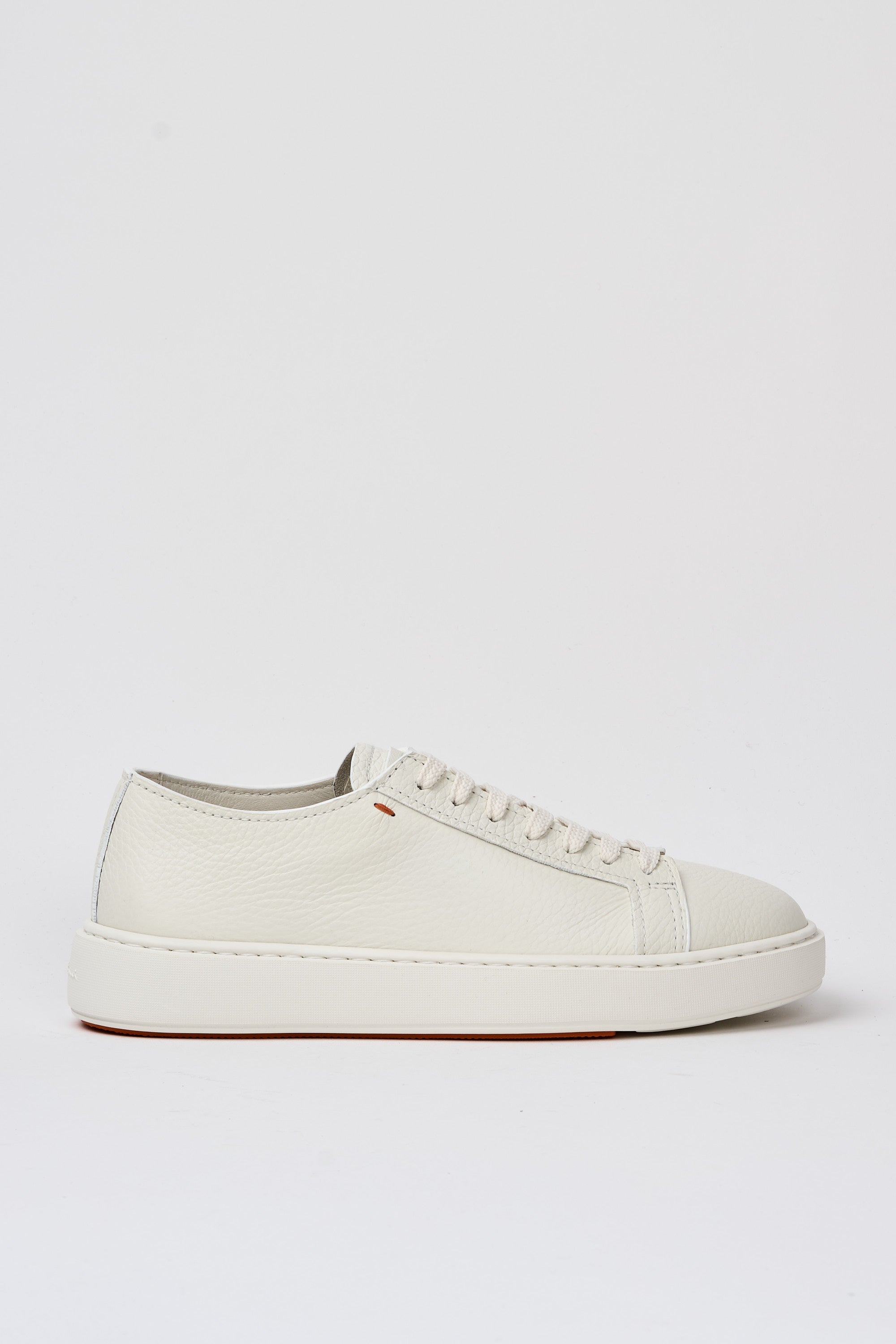 Santoni Leather Tumbled Sneakers White-1