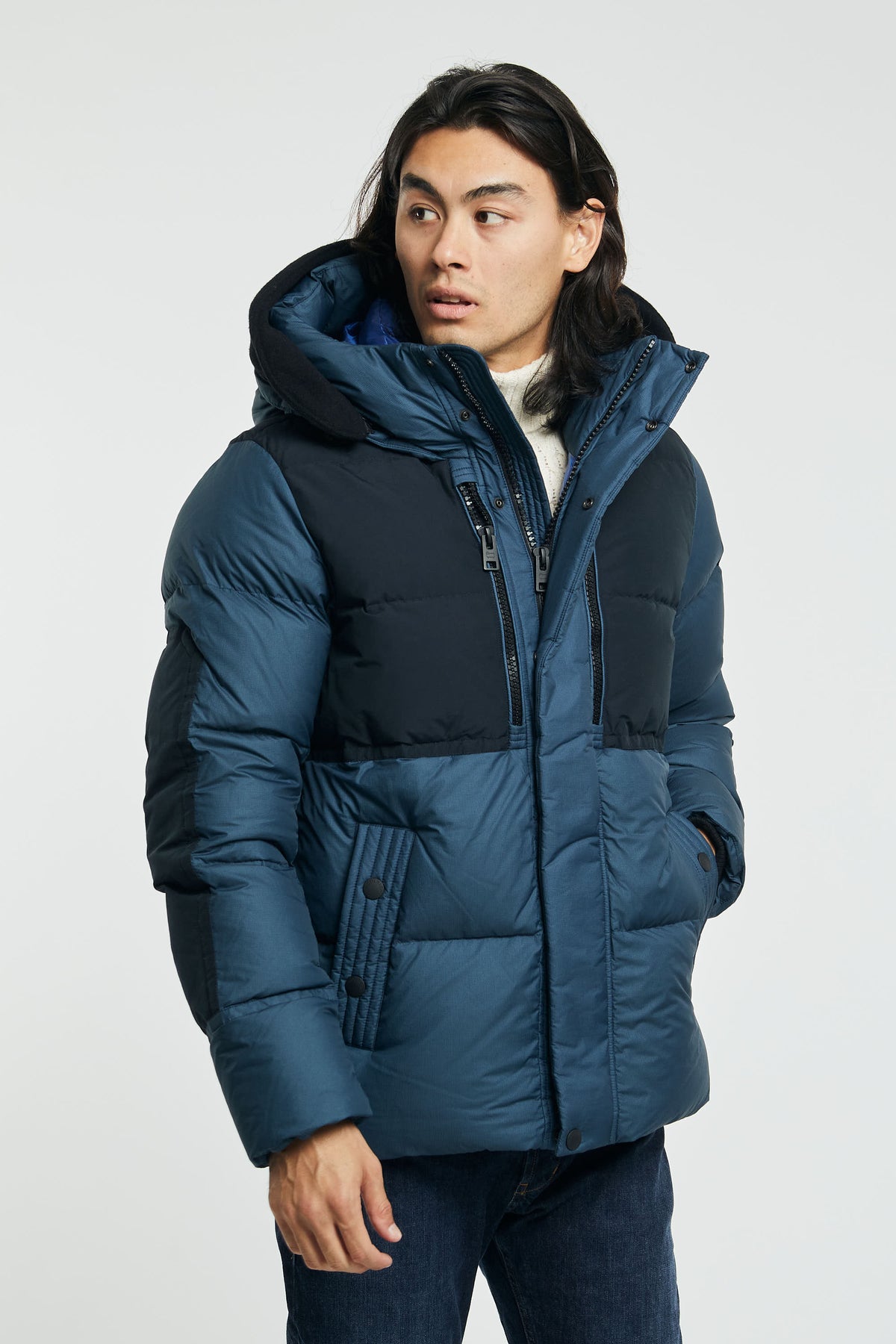 Woolrich Blue Jacket in Nylon and Cotton
