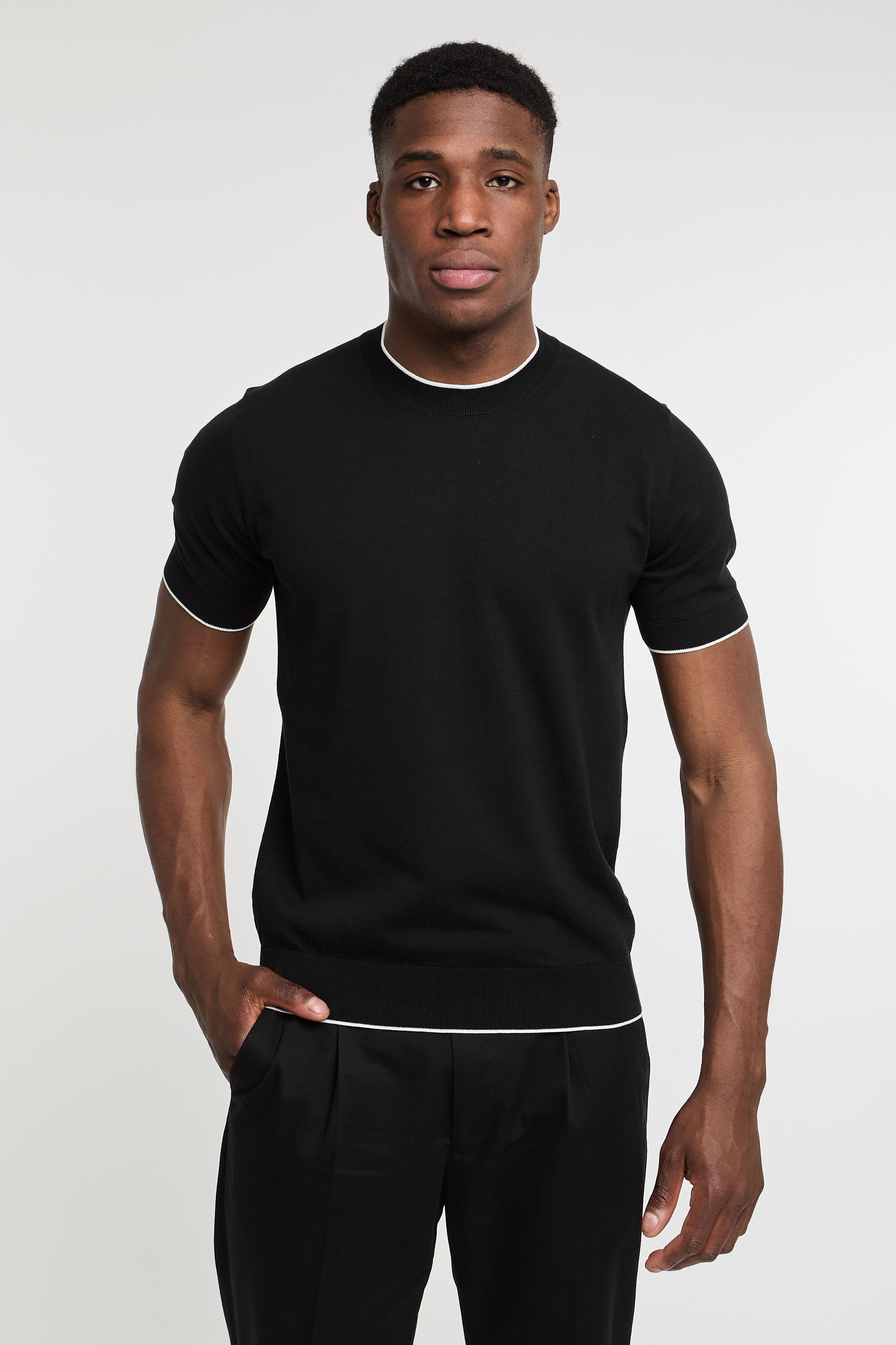 Paolo Pecora T-Shirt aus schwarzer Baumwolle-3