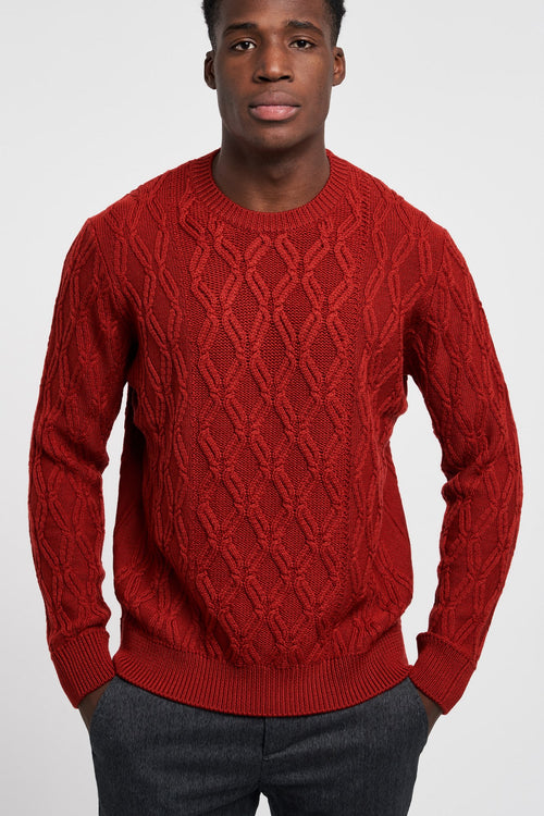 Drumohr Round-neck Merino Wool Sweater Red