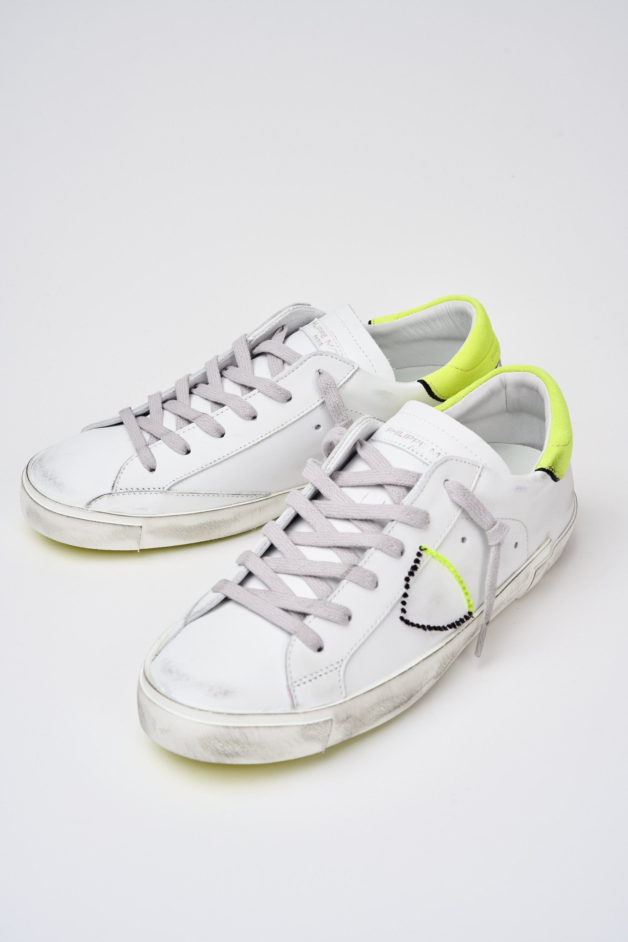Philippe Model Sneaker Prsx Leder Weiß/Neongelb-6