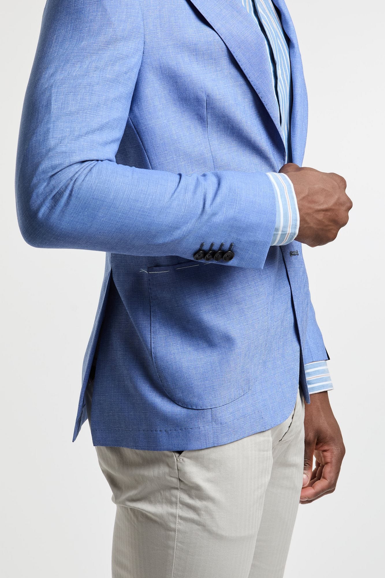 LaTorre Single-breasted Blue Wool Light Blue Jacket-6