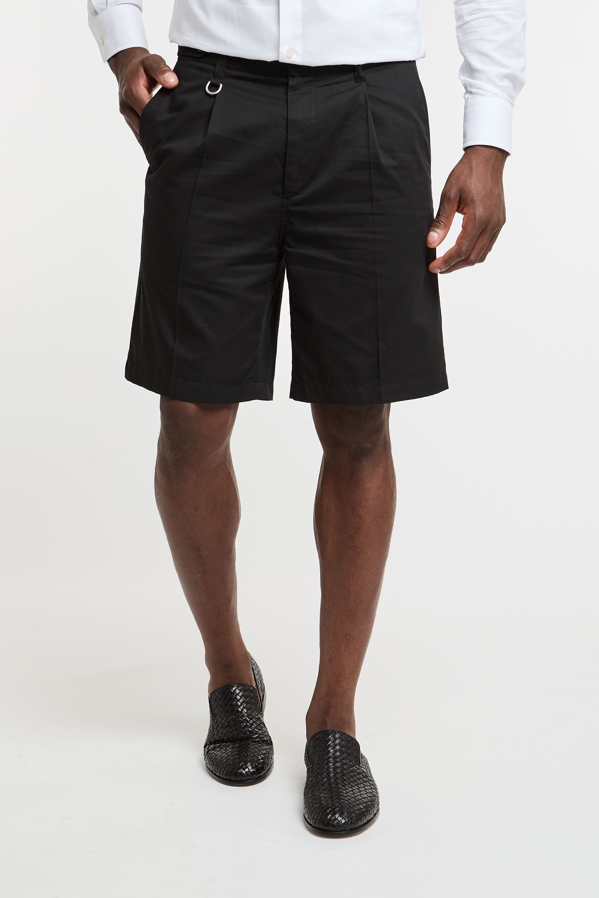 Paolo Pecora Black Cotton Blend Bermuda Shorts-4