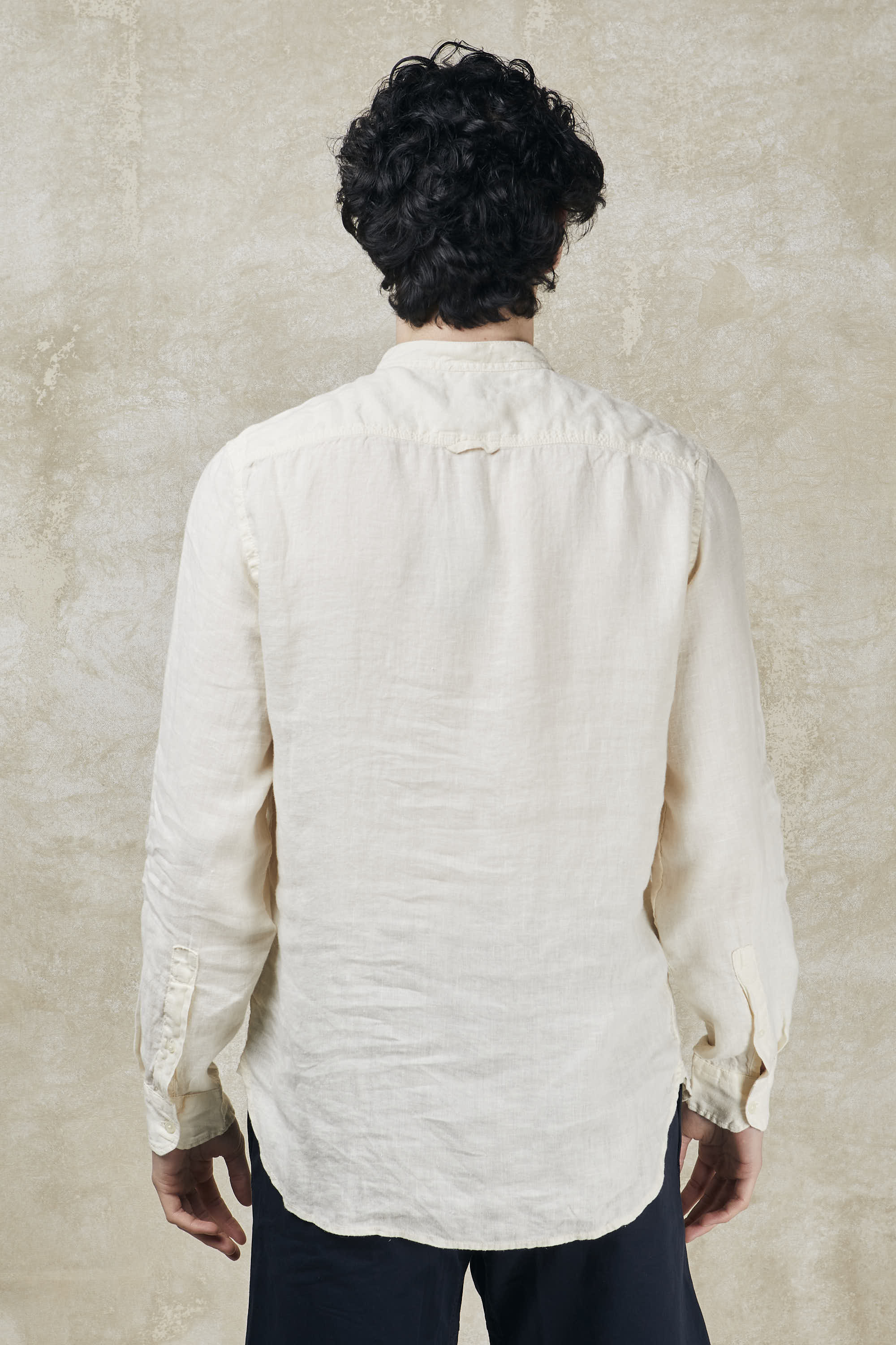 Garment-dyed pure linen shirt-4