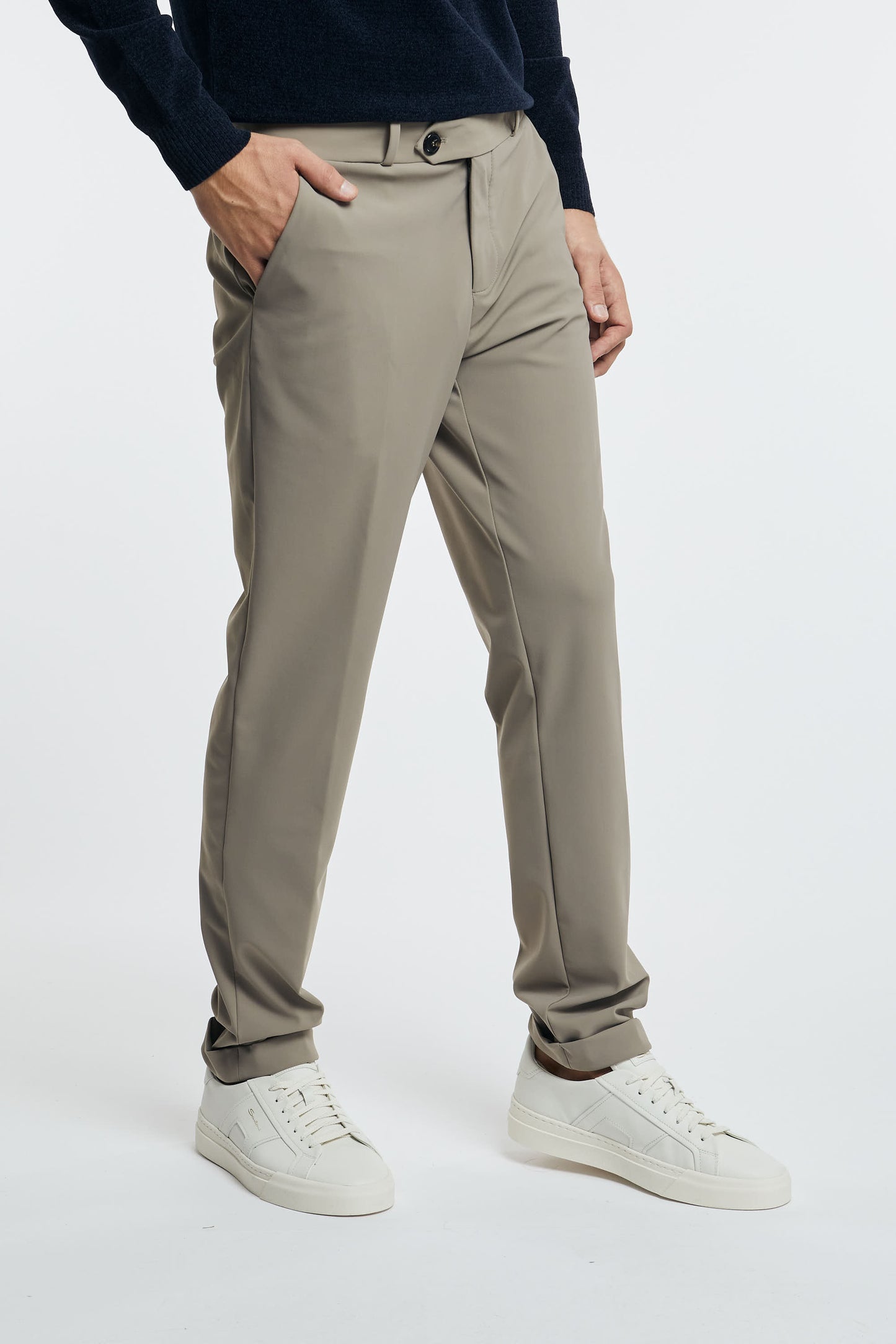 RRD Pantalone Chino in Poliammide/Elastan Grigio con Dettagli Tortora - 2