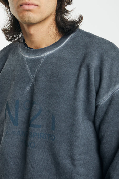 Faded effect sweatshirt with central logo