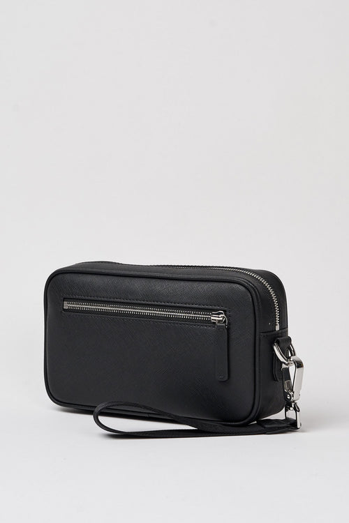 Emporio Armani Regenerated Leather Saffiano Beauty Case Black-2