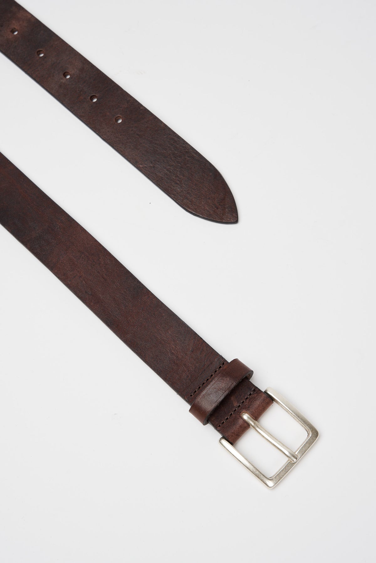 D'Amico Leather Belt Vintage Effect Dark Brown