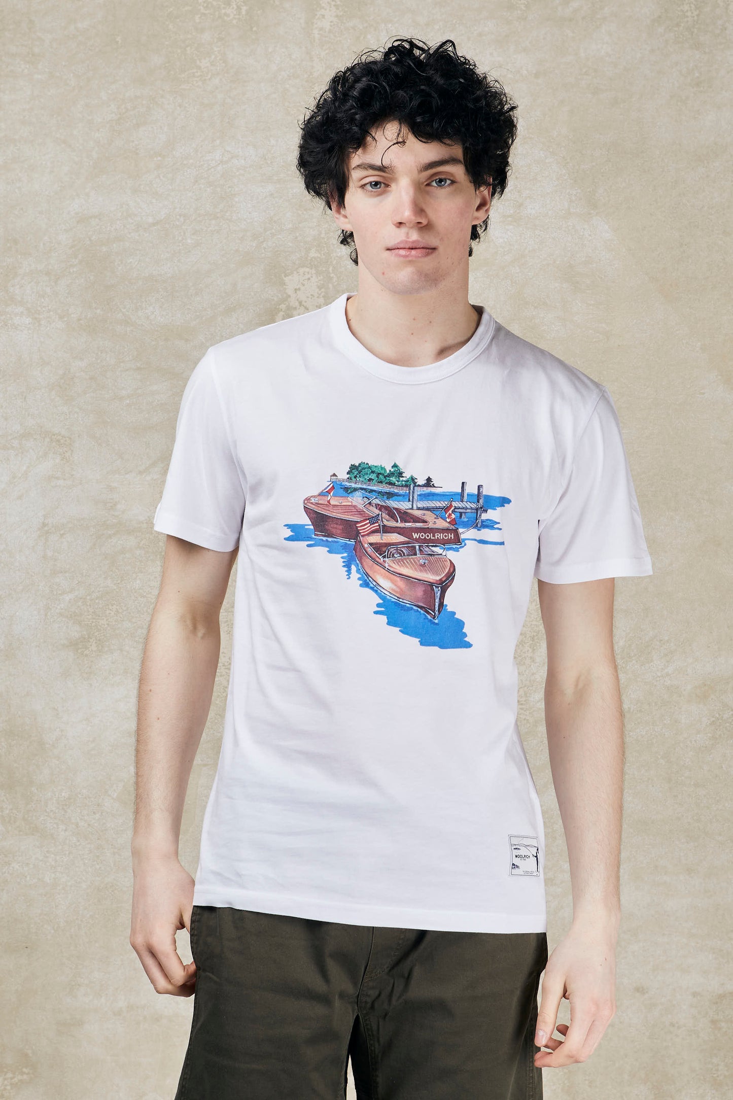 woolrich T-shirt in puro cotone con illustrazione
