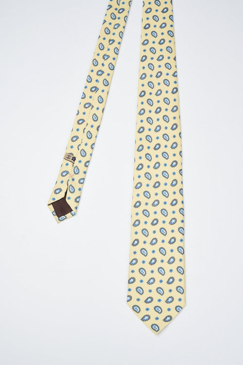 Handmade silk tie with paisley print-2