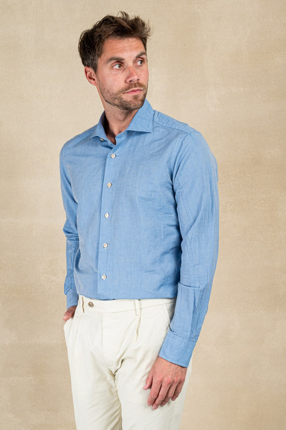 Cotton and linen shirt-2