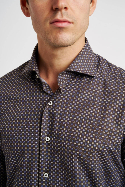 Alessandro Gherardi Patterned Cotton Shirt Brown-2
