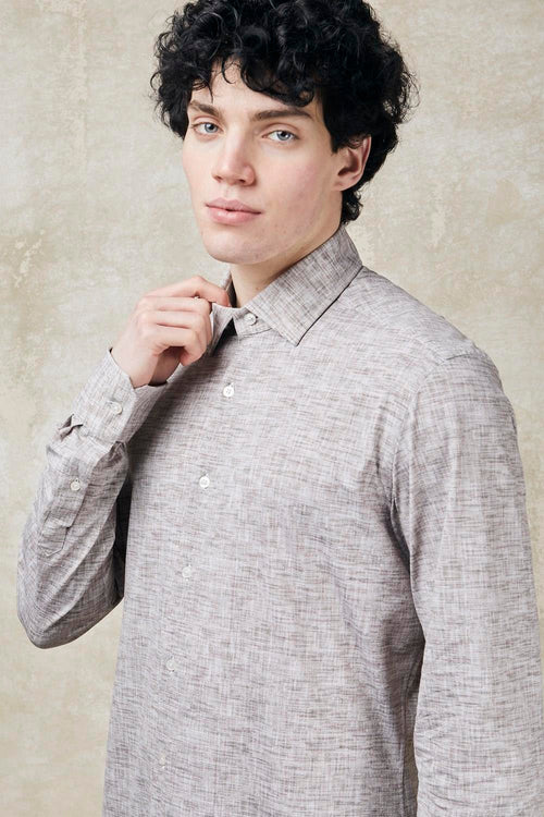 Melange actiwear shirt with French collar