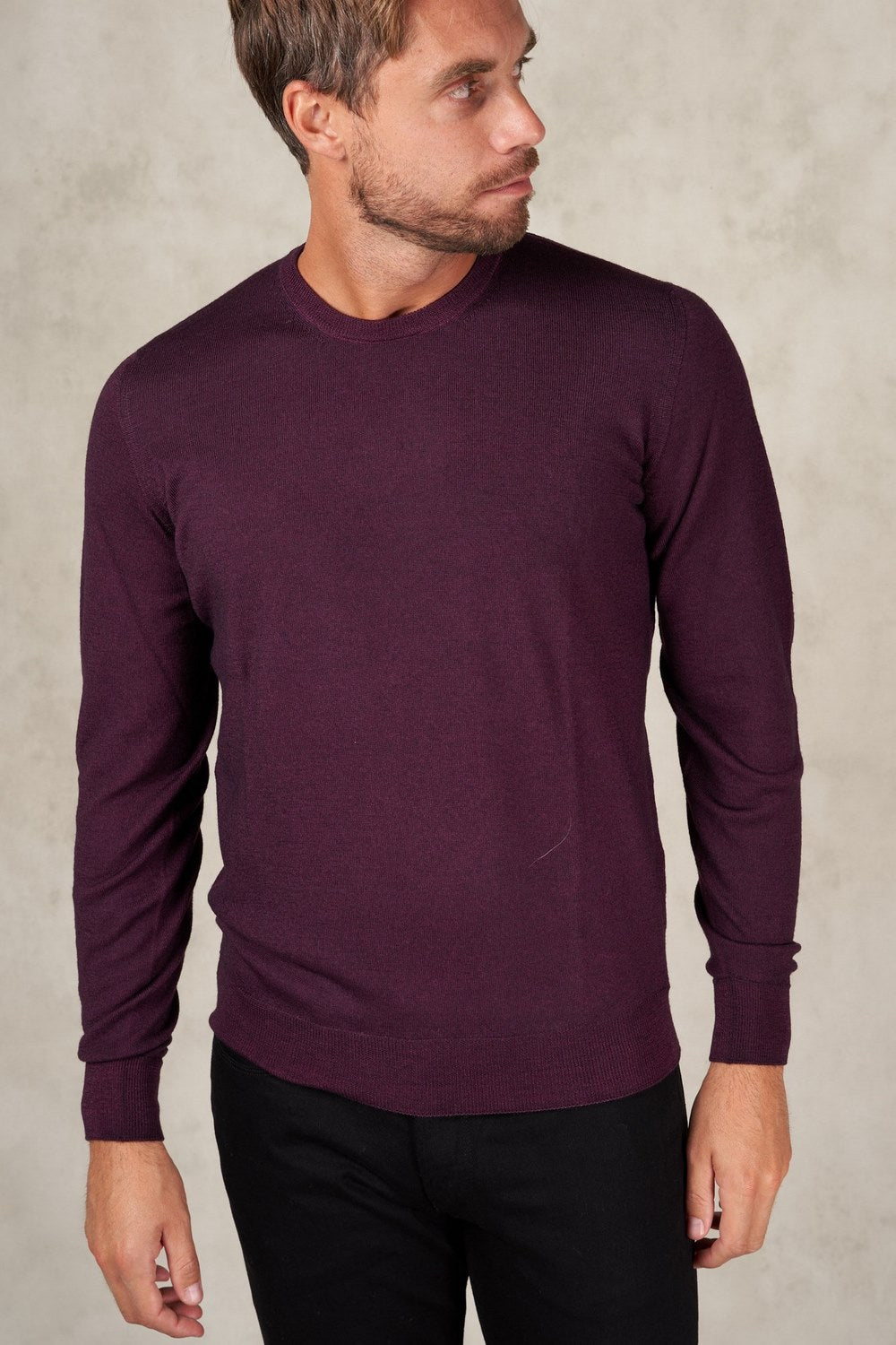 Merino wool crew neck sweater-2