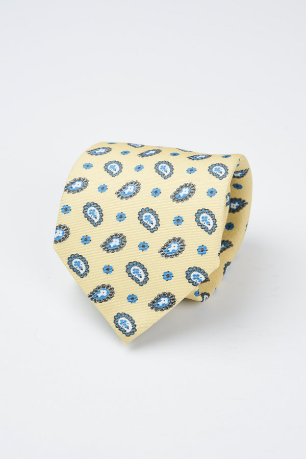 Handmade silk tie with paisley print - 1