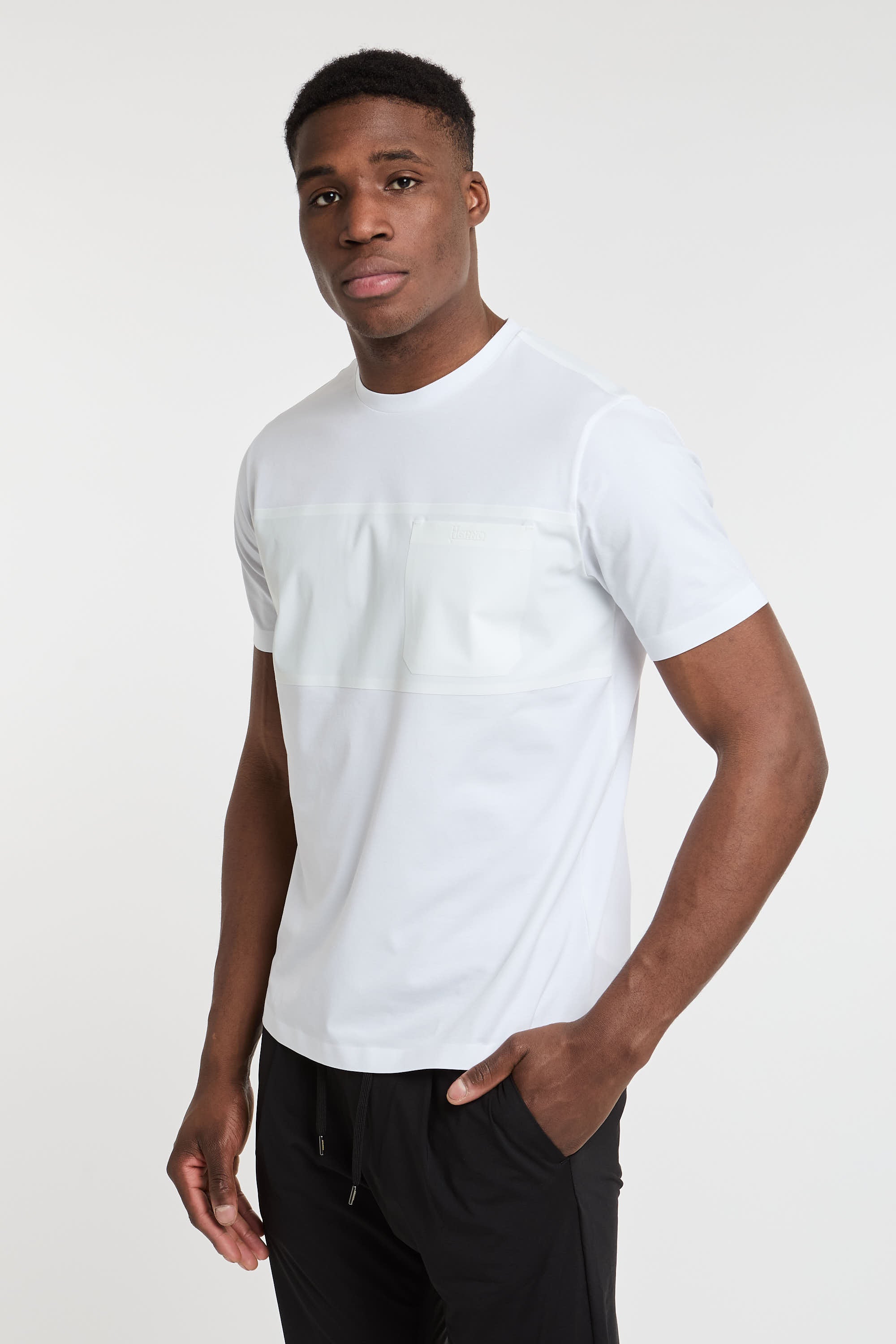 Herno T-Shirt Jersey aus Stretch-Baumwolle mit Polyamid Elastan Weiß-6
