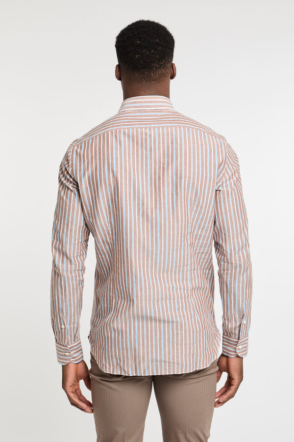 Truzzi Striped Brown Cotton Shirt - 2