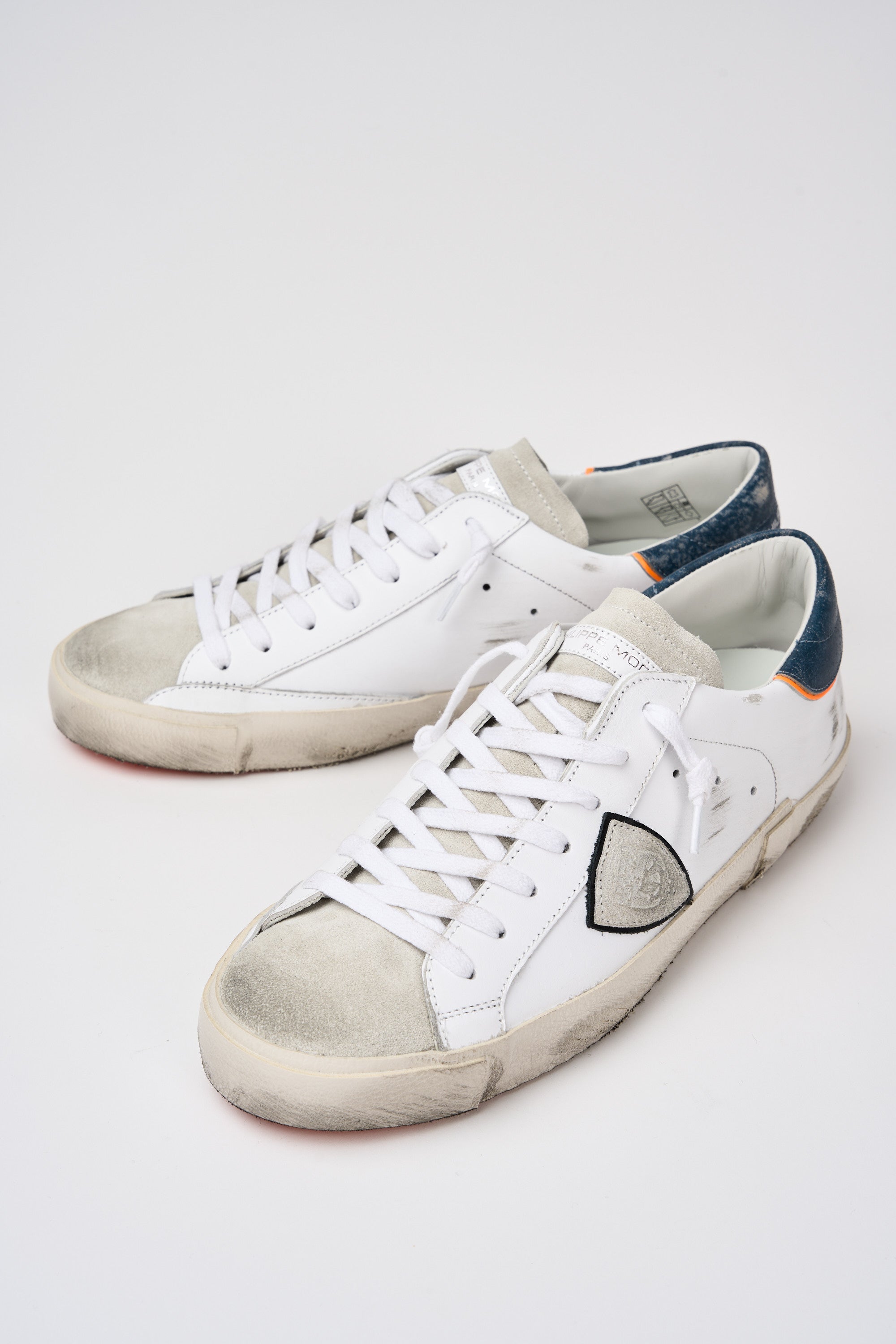 Philippe Model Sneaker Prsx Leather/Suede White/Denim-7