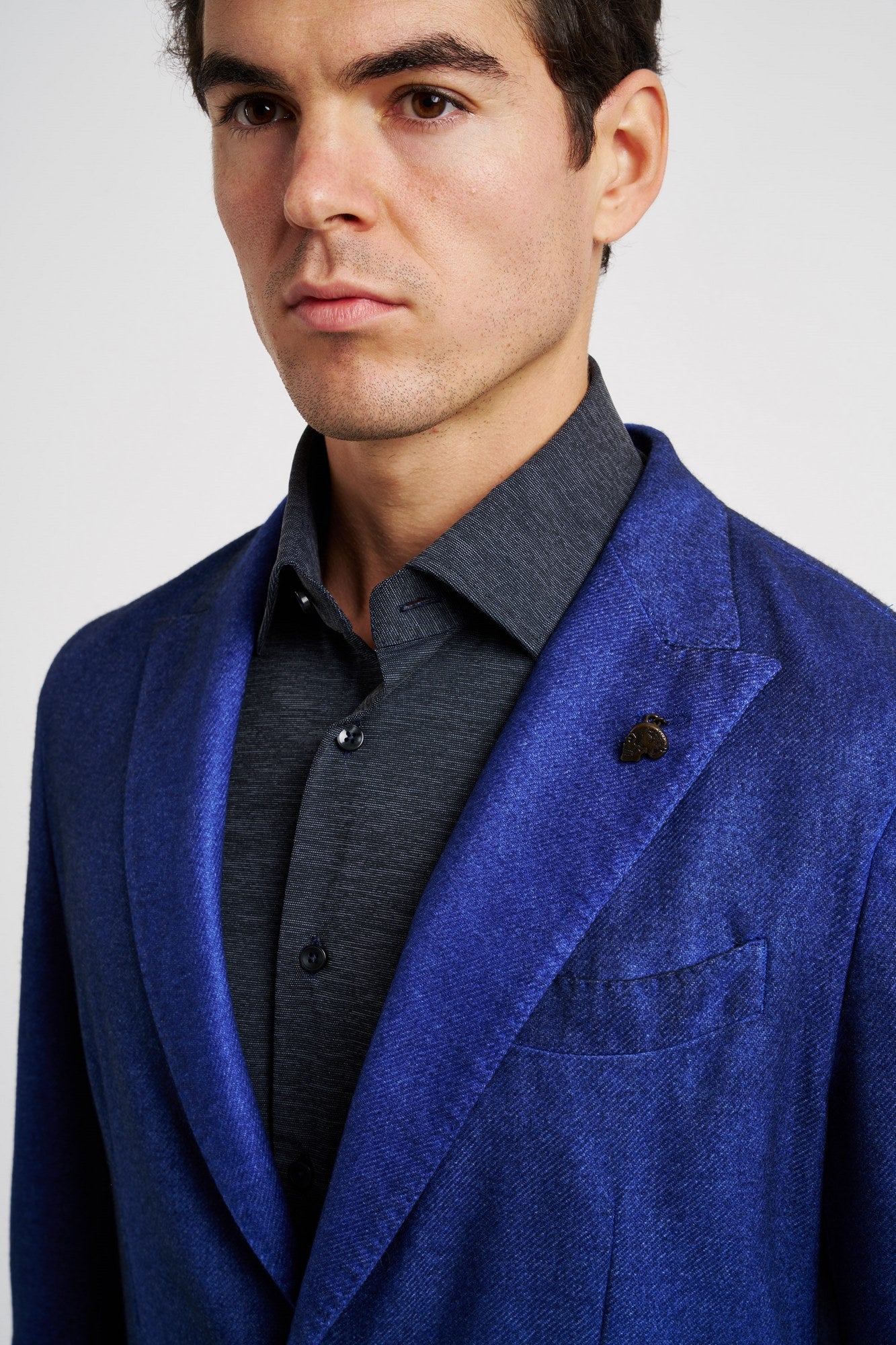 Gabriele Pasini Blue Jacket in Wool Cashmere Blend-3
