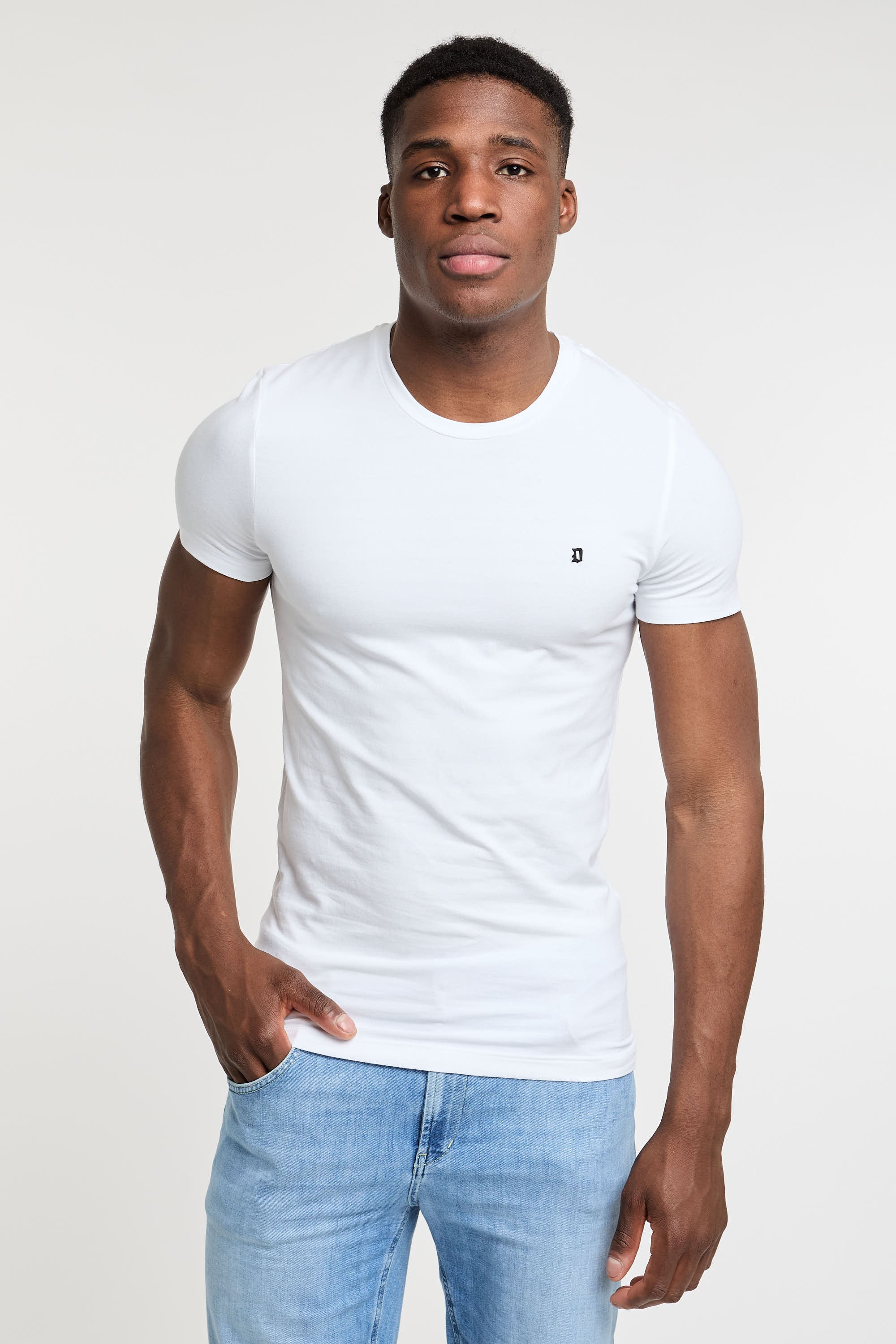 Dondup T-Shirt aus Baumwolle/Elastan in Weiß-6