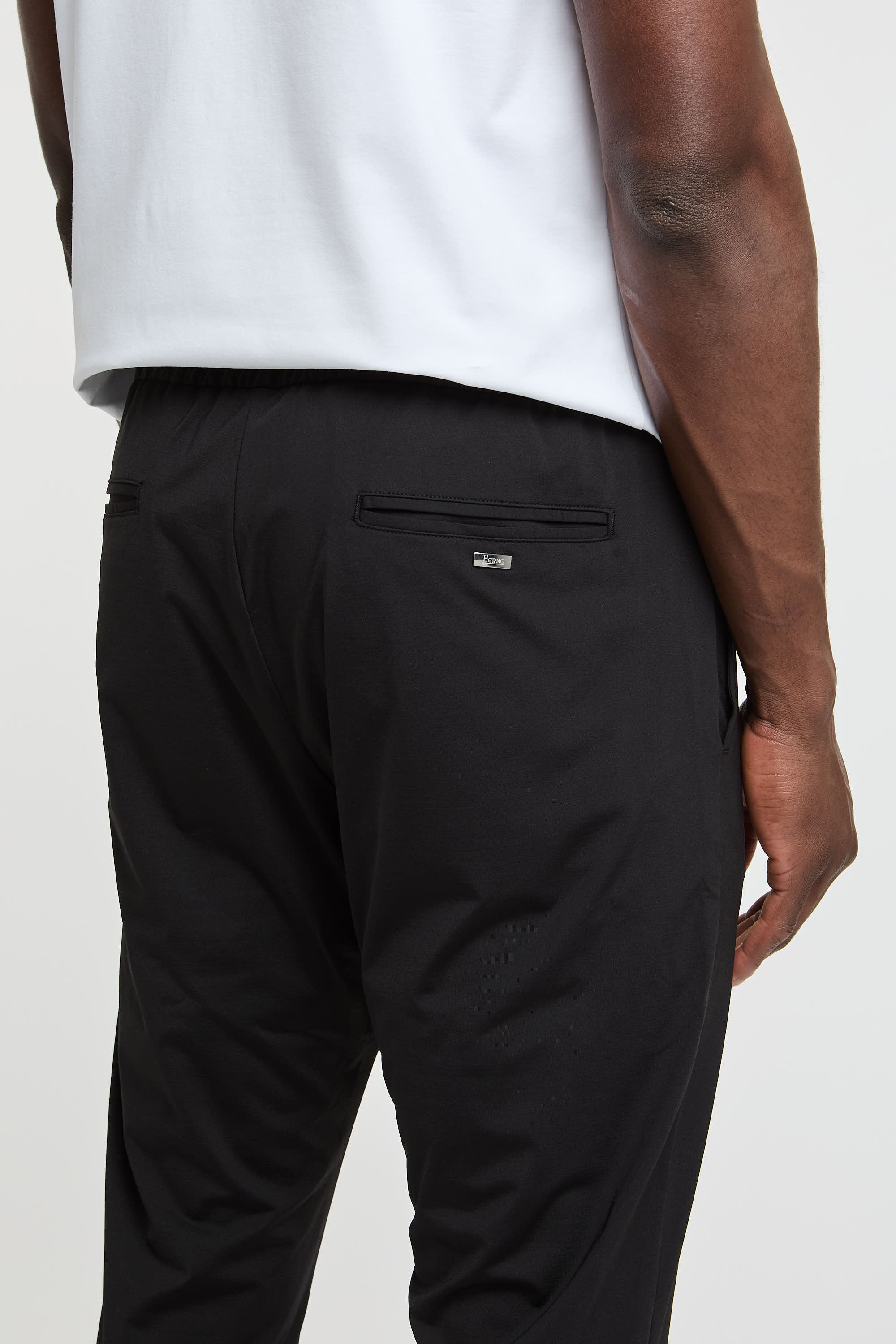 Herno Black Nylon Jersey Pants-6