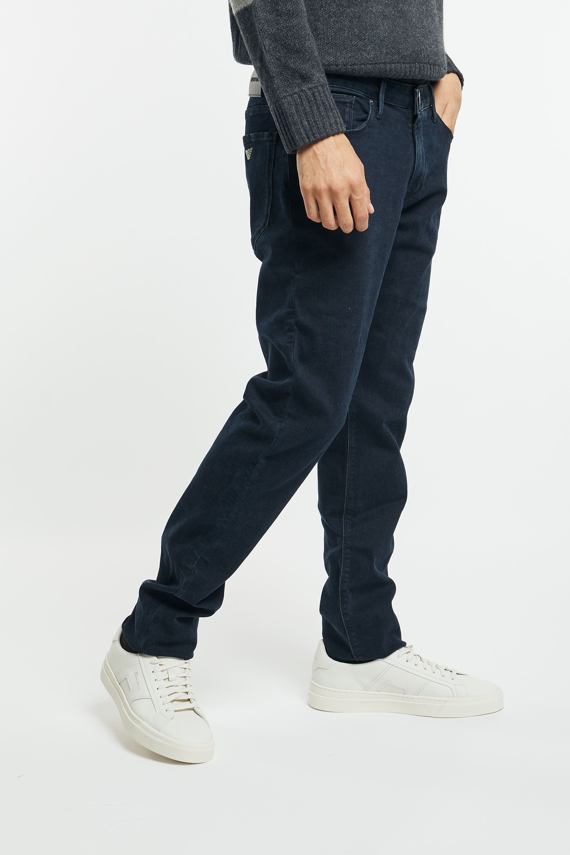 Emporio Armani Jeans J06 Slim Fit in Blue Stretch Cotton Denim-3