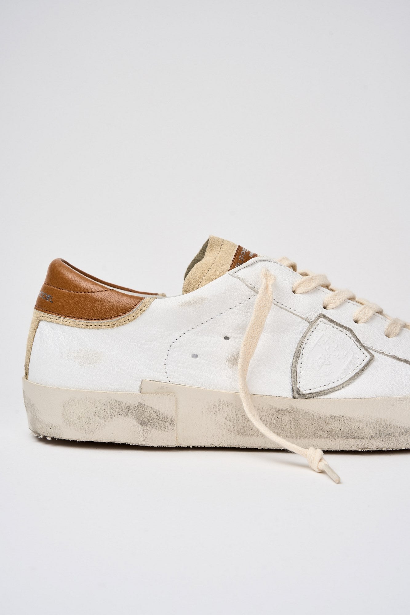 Philippe Model Sneaker PRSX Leather/Suede White/Brown-4