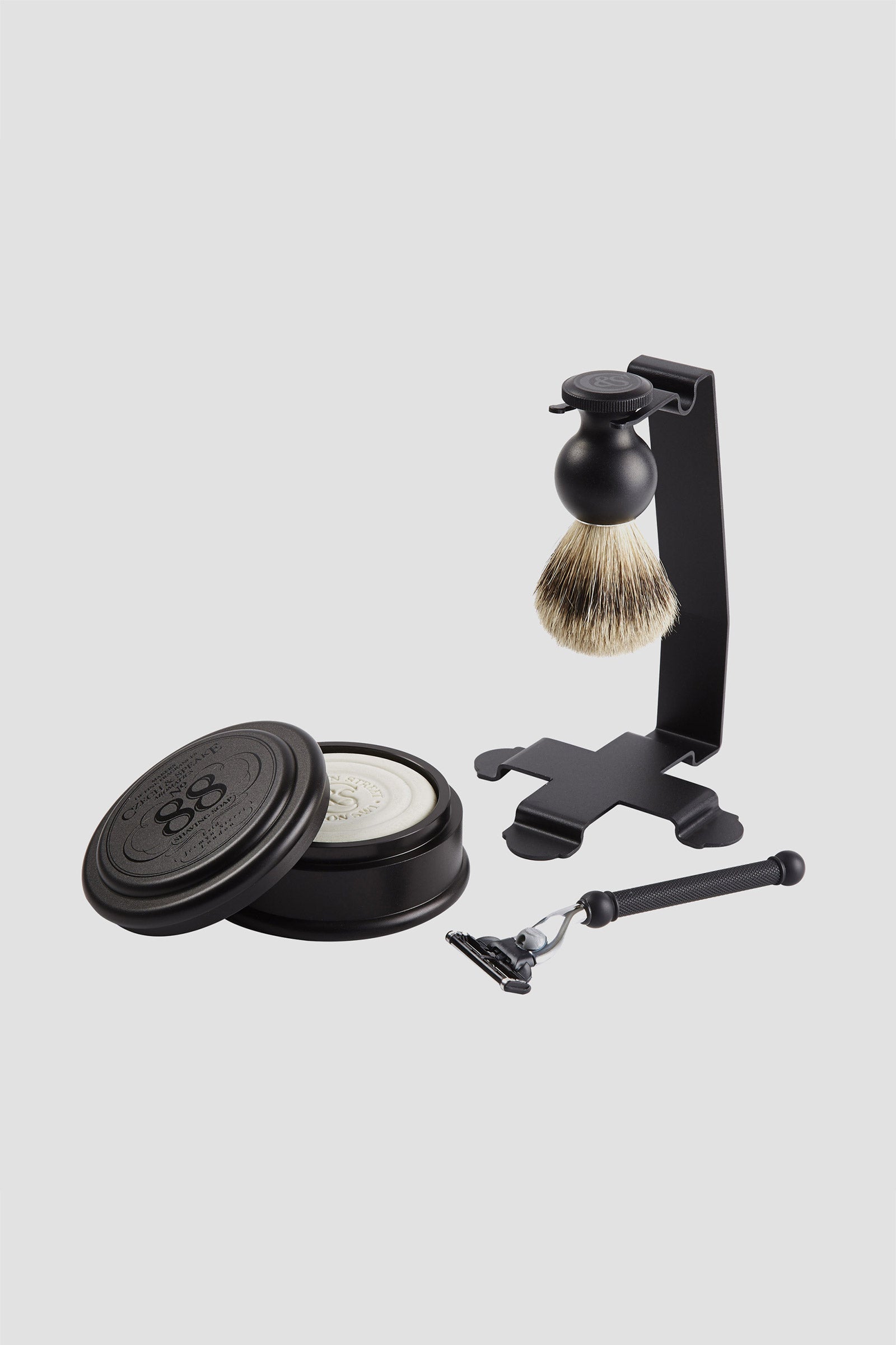 Czech & Speake No.88 Black Aluminum Shaving Set-3