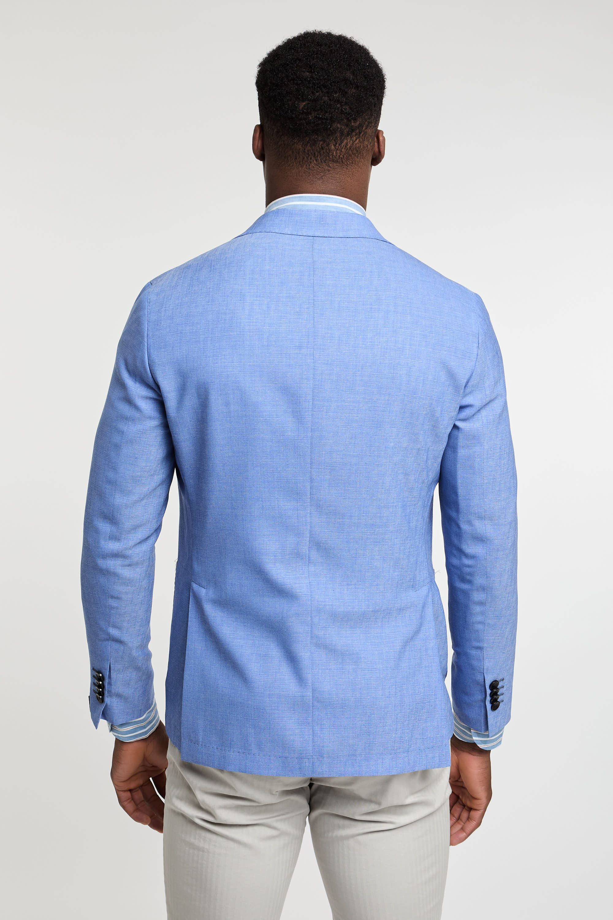 LaTorre Single-breasted Blue Wool Light Blue Jacket-3