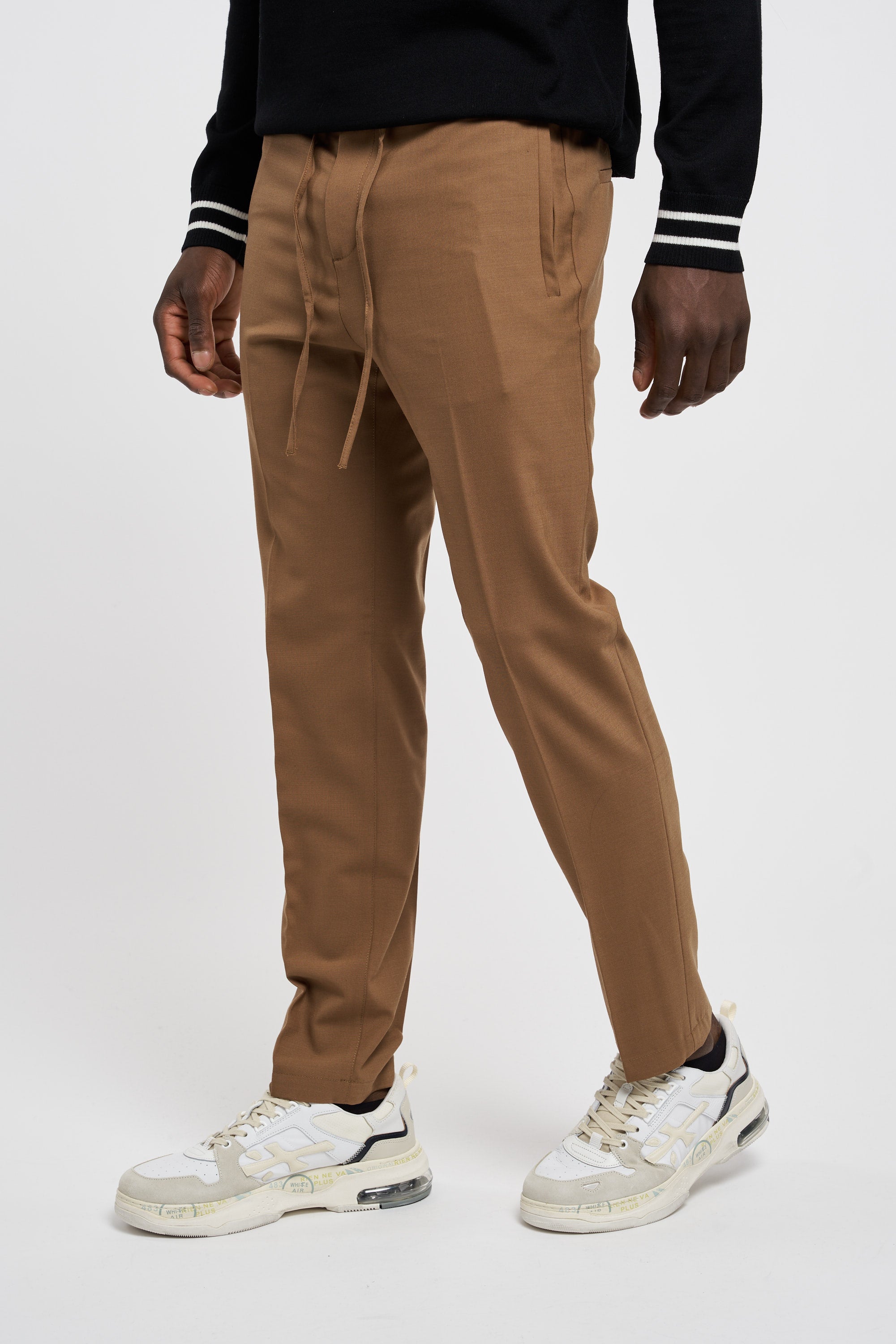 Iceberg Trousers with Logo Polyester/Wool Brown - 3