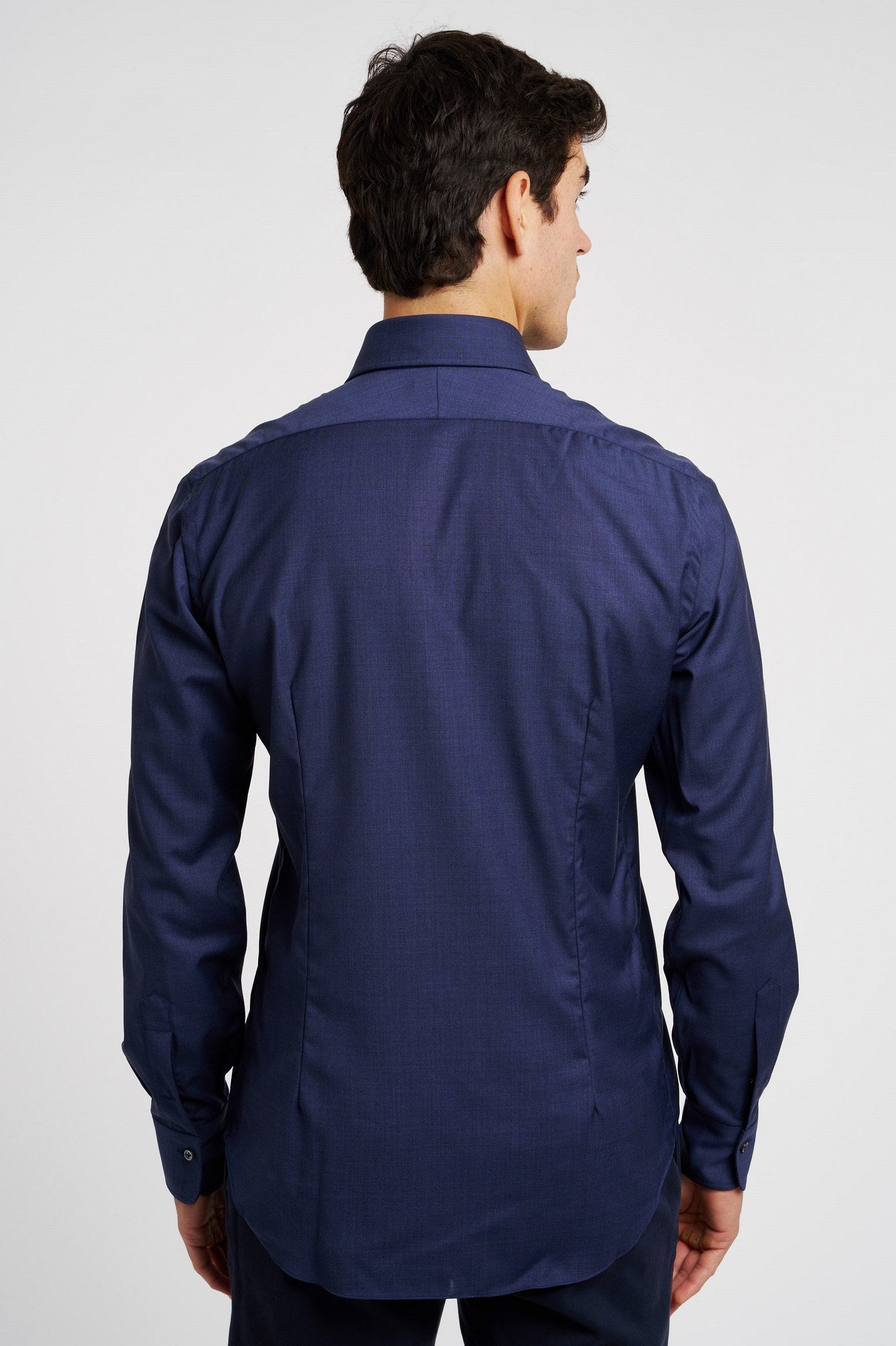 Alessandro Gherardi Hemd aus reiner Schurwolle in Blau-2