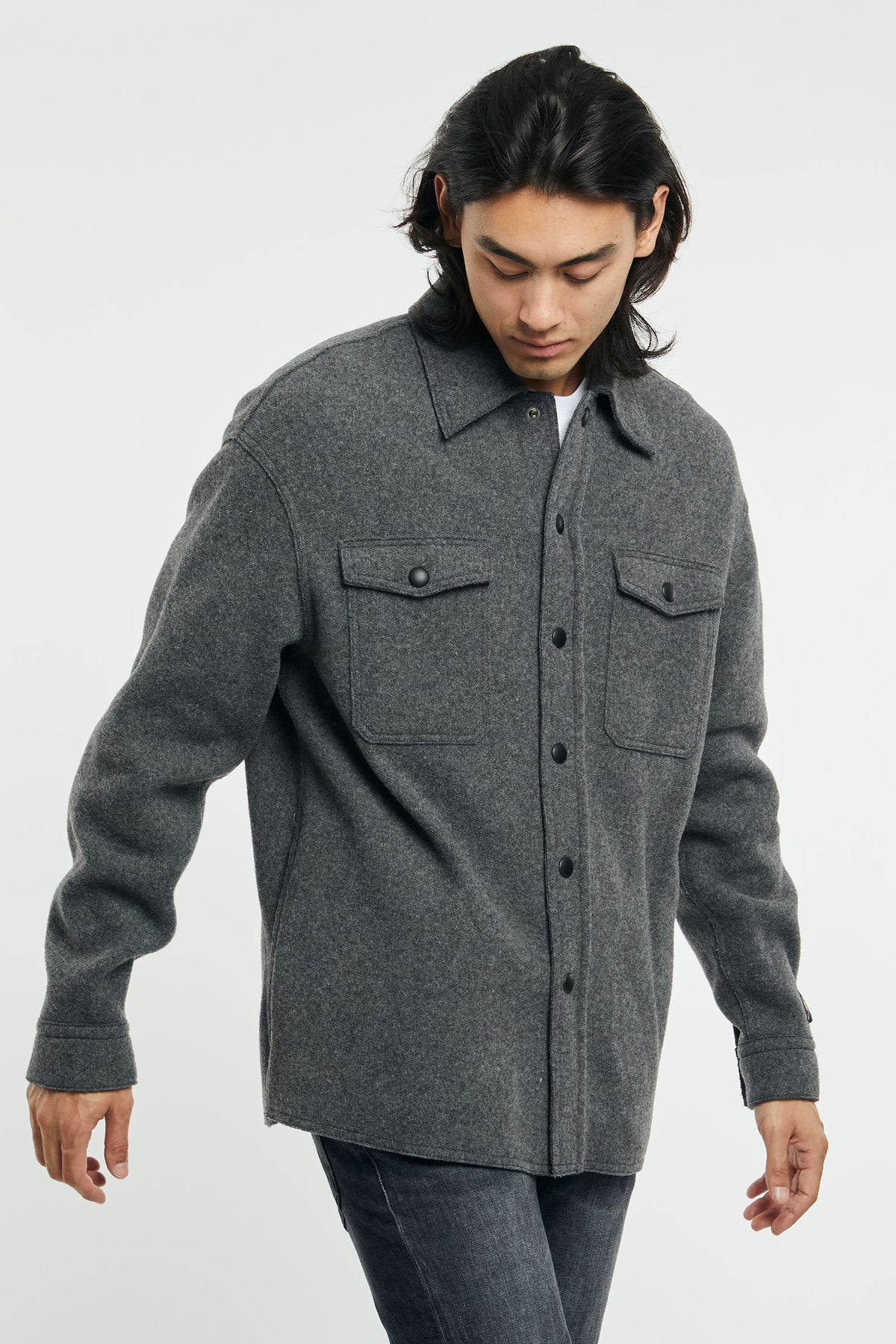 N°21 Grey Wool Blend Overshirt