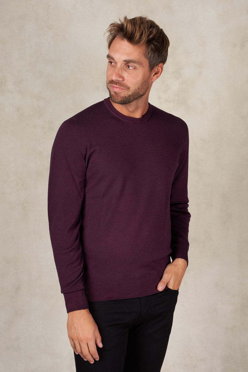 Merino wool crew neck sweater-5
