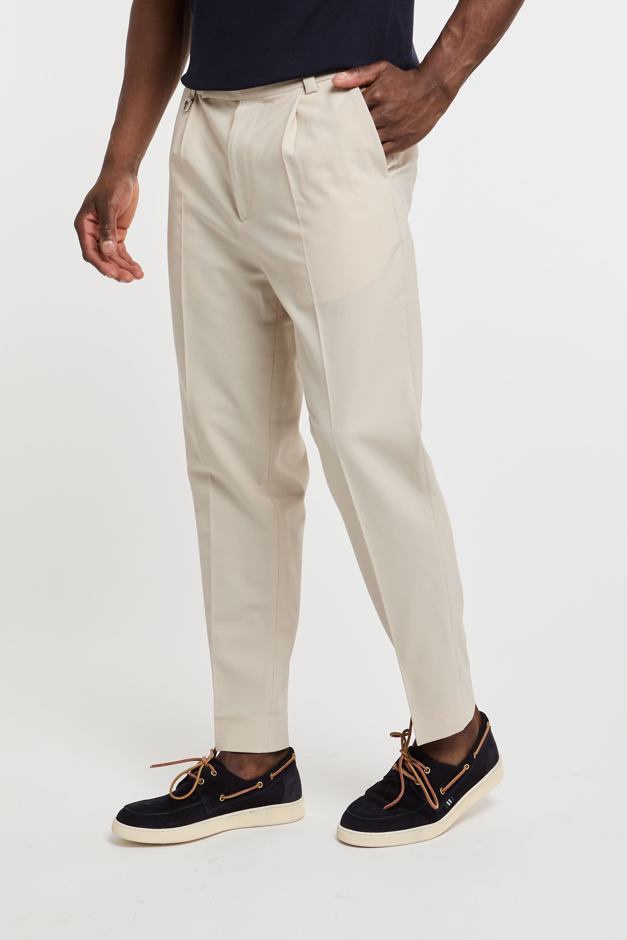 Paolo Pecora Beige Wool/Polyester Mix Trousers-5