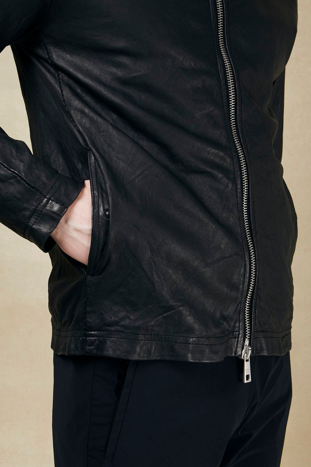 Genuine leather jacket-5