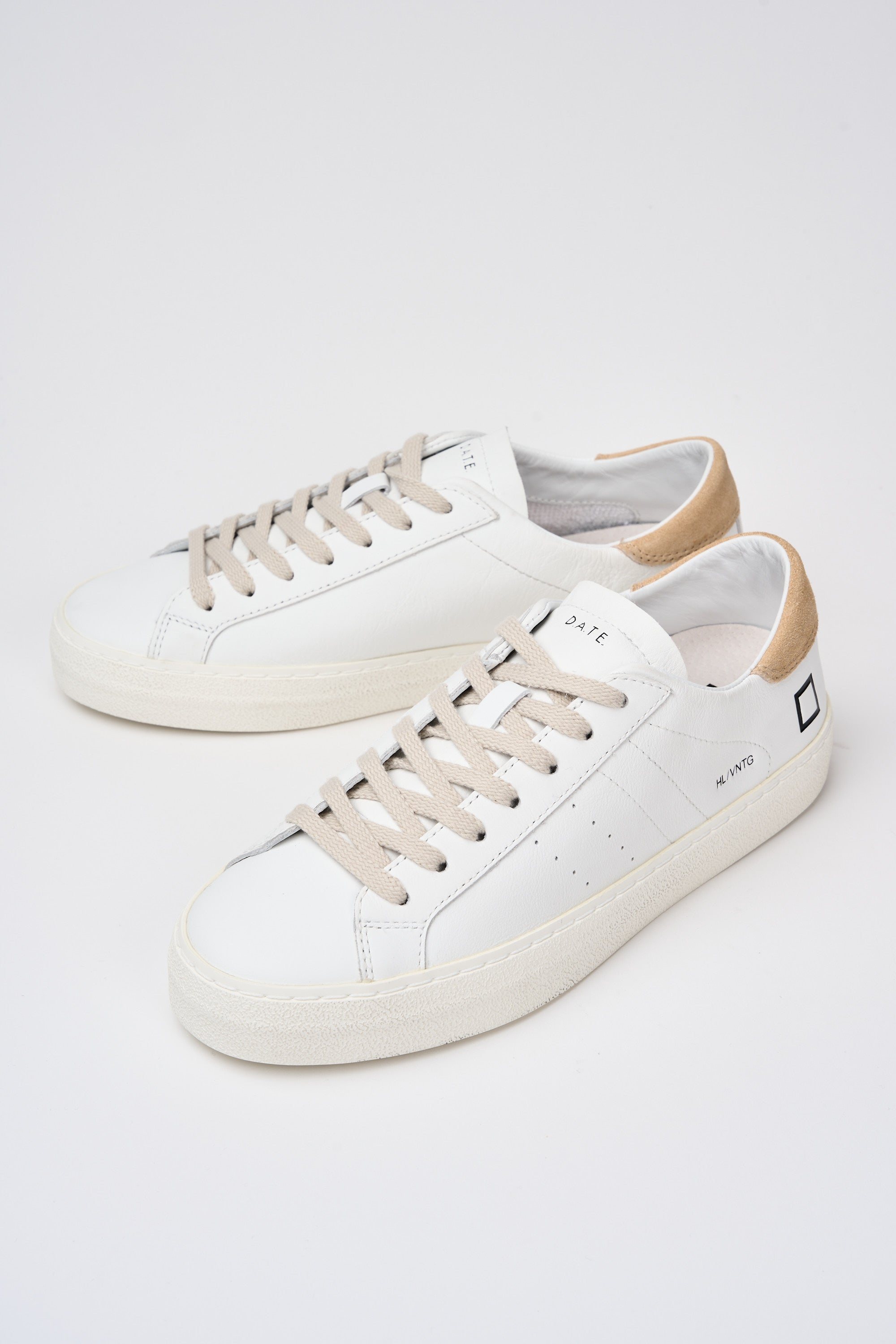 D.A.T.E. Hill Low Vintage Leather Sneakers White/Beige-7