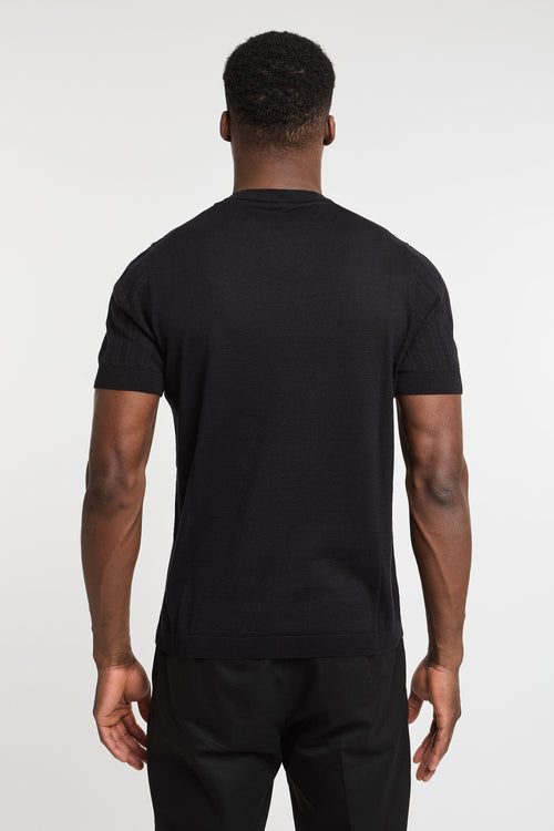 Paolo Pecora Linen/Cotton Blend T-shirt in Black-2