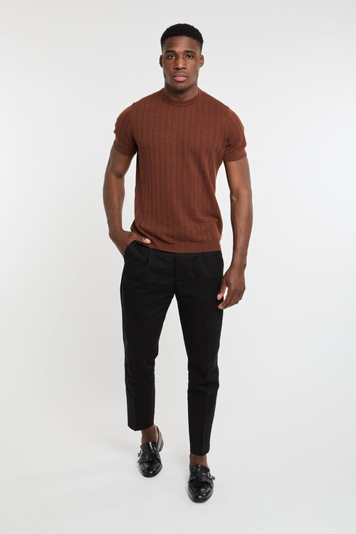 Paul Sheep T-shirt Mixed Linen/Cotton Red-2