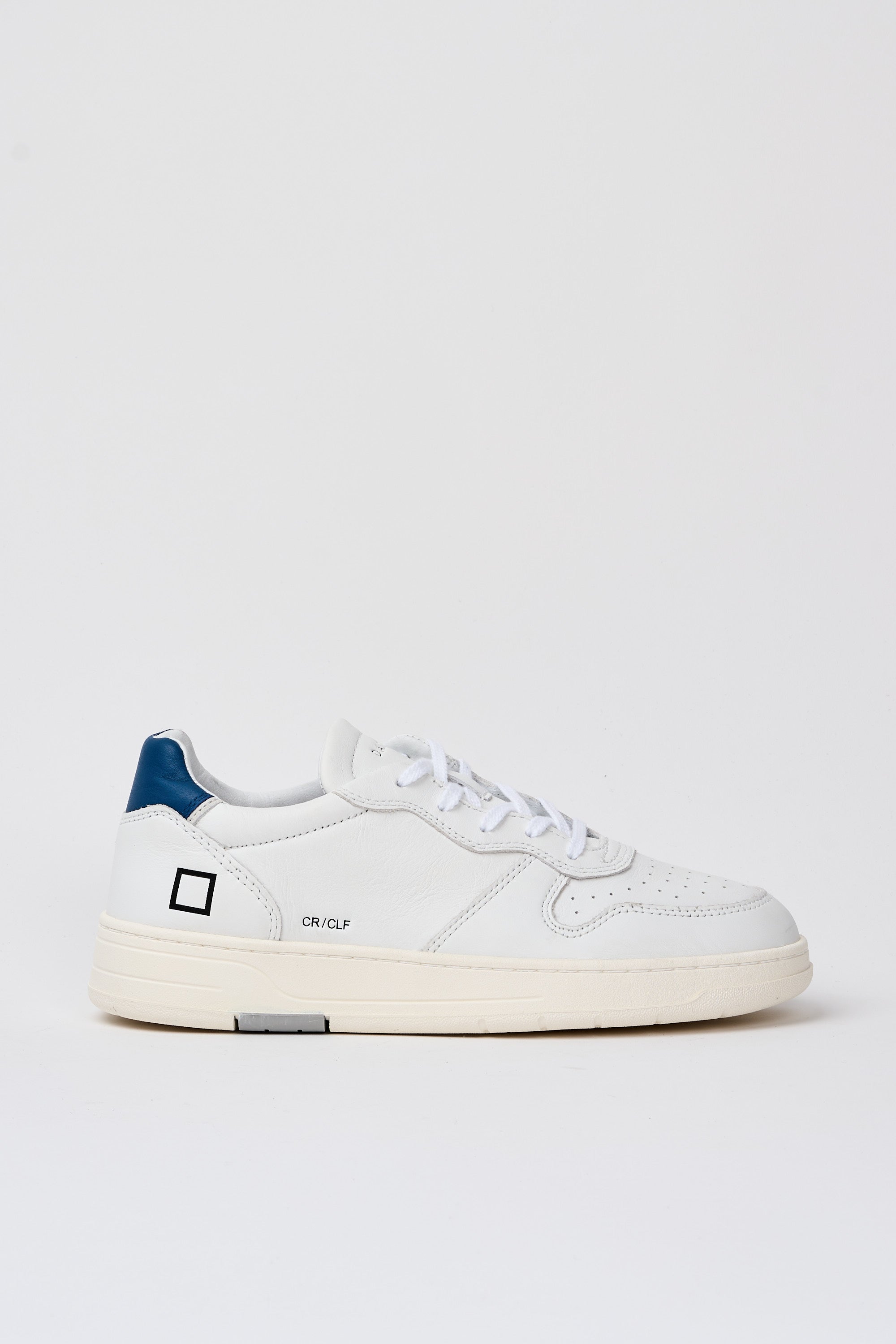 D.A.T.E. Sneaker Court aus weißem/blauem Leder-1