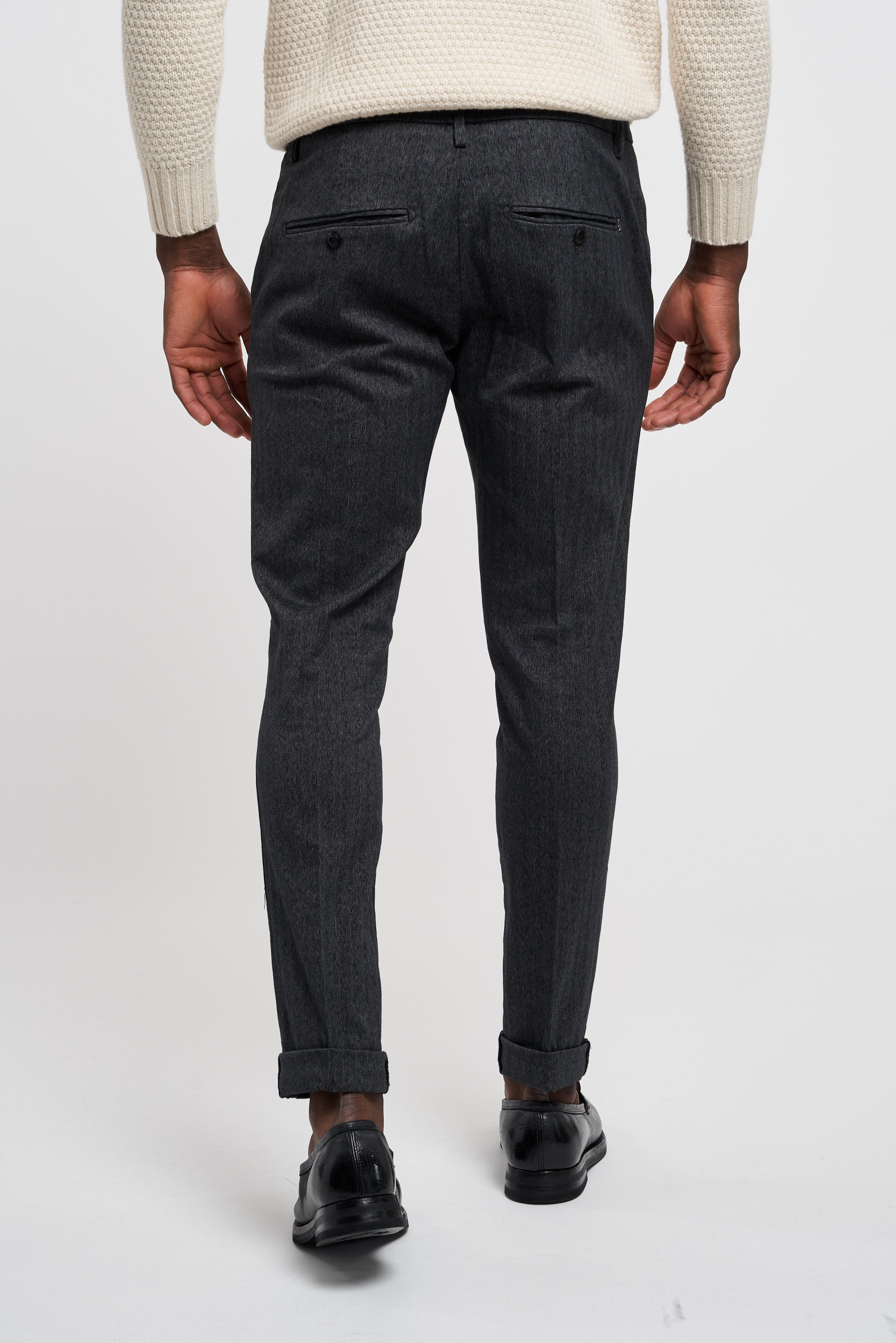 Dondup Gaubert Cotton/Elastane Trousers Grey-4